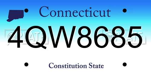 4QW8685 Connecticut License Plate