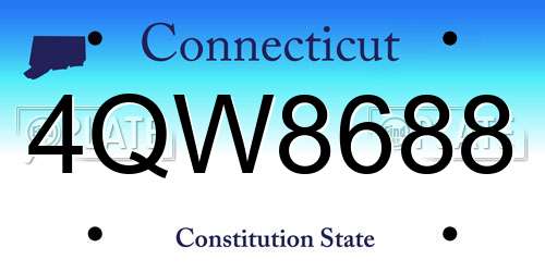 4QW8688 Connecticut License Plate