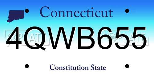 4QWB655 Connecticut License Plate