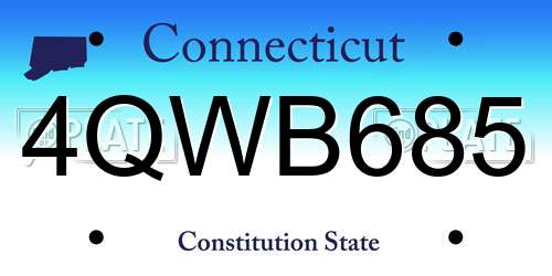 4QWB685 Connecticut License Plate