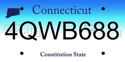 4QWB688 Connecticut License Plate