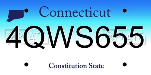 4QWS655 Connecticut License Plate