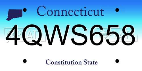 4QWS658 Connecticut License Plate