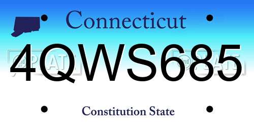 4QWS685 Connecticut License Plate