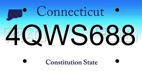 4QWS688 Connecticut License Plate