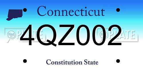 4QZ002 Connecticut License Plate