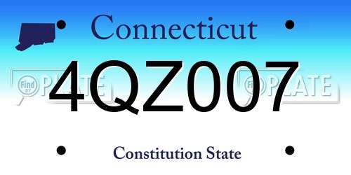 4QZ007 Connecticut License Plate
