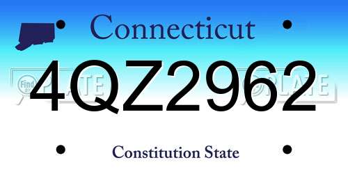 4QZ2962 Connecticut License Plate