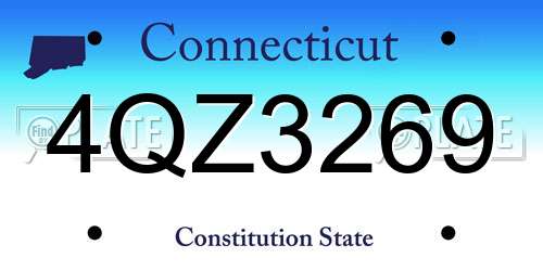 4QZ3269 Connecticut License Plate