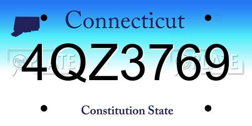 4QZ3769 Connecticut License Plate