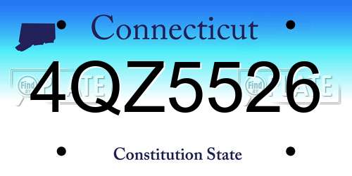 4QZ5526 Connecticut License Plate