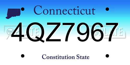 4QZ7967 Connecticut License Plate