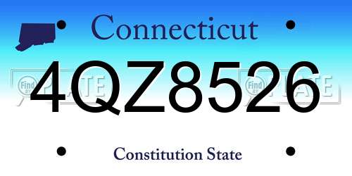 4QZ8526 Connecticut License Plate