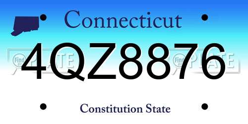 4QZ8876 Connecticut License Plate