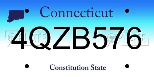 4QZB576 Connecticut License Plate