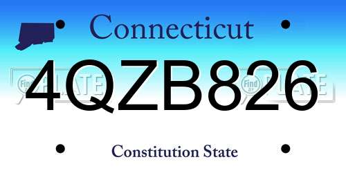4QZB826 Connecticut License Plate
