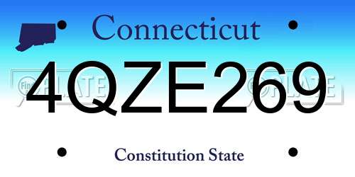 4QZE269 Connecticut License Plate