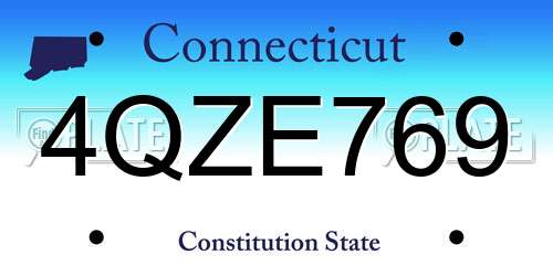 4QZE769 Connecticut License Plate