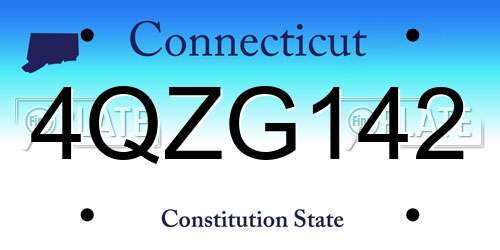 4QZG142 Connecticut License Plate