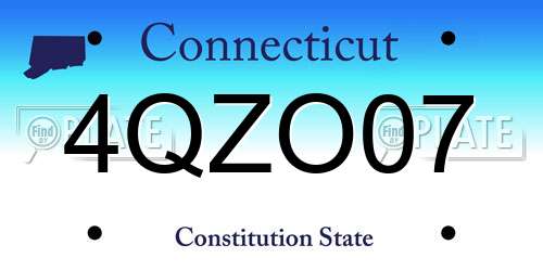4QZO07 Connecticut License Plate