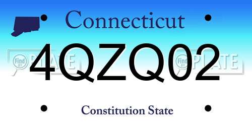 4QZQ02 Connecticut License Plate