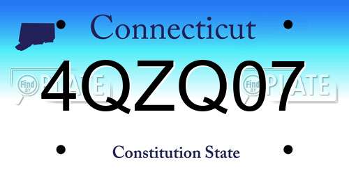 4QZQ07 Connecticut License Plate
