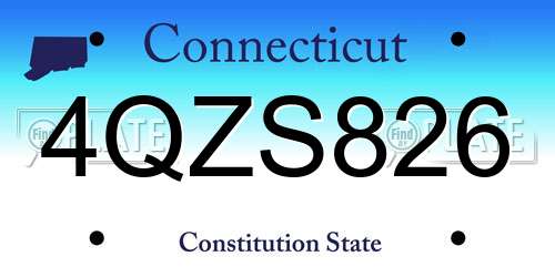 4QZS826 Connecticut License Plate