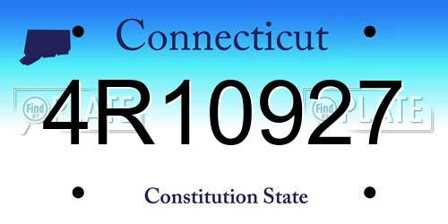 4R10927 Connecticut License Plate