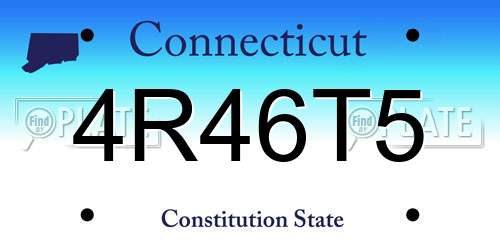 4R46T5 Connecticut License Plate