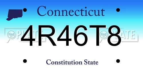 4R46T8 Connecticut License Plate