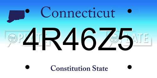 4R46Z5 Connecticut License Plate