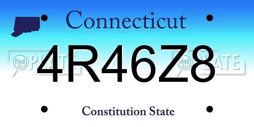 4R46Z8 Connecticut License Plate