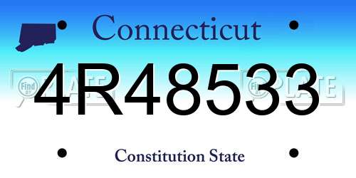 4R48533 Connecticut License Plate