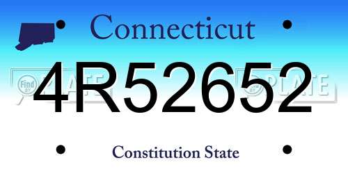 4R52652 Connecticut License Plate