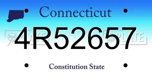 4R52657 Connecticut License Plate