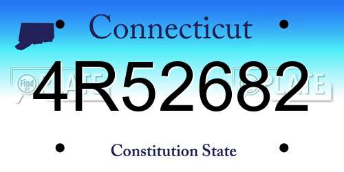 4R52682 Connecticut License Plate