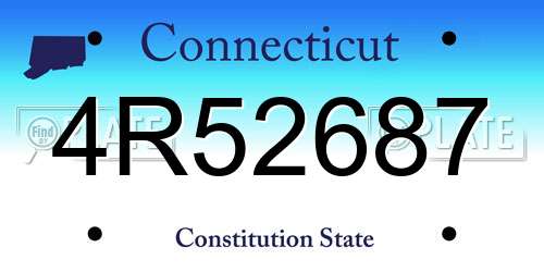 4R52687 Connecticut License Plate