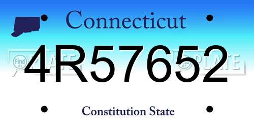 4R57652 Connecticut License Plate