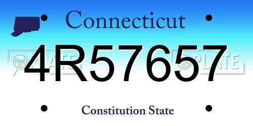 4R57657 Connecticut License Plate