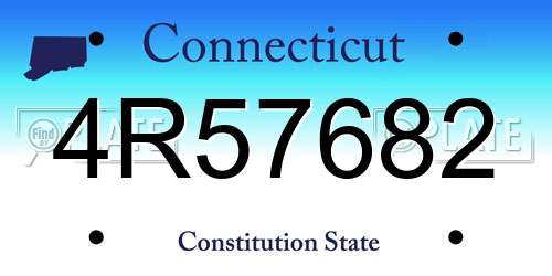 4R57682 Connecticut License Plate