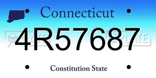 4R57687 Connecticut License Plate