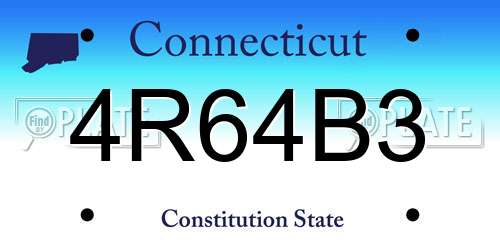 4R64B3 Connecticut License Plate