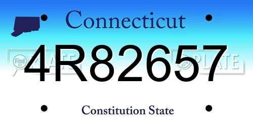 4R82657 Connecticut License Plate