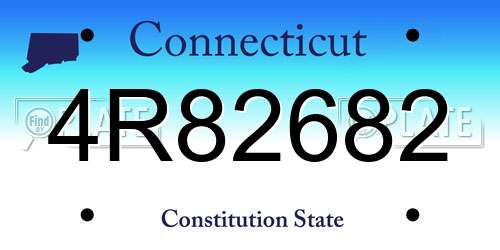 4R82682 Connecticut License Plate