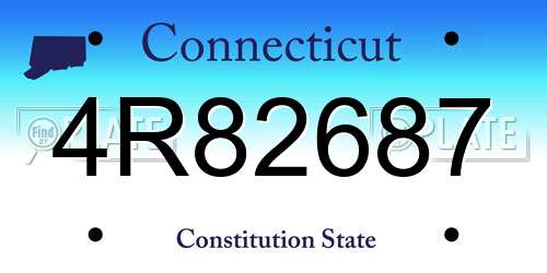 4R82687 Connecticut License Plate