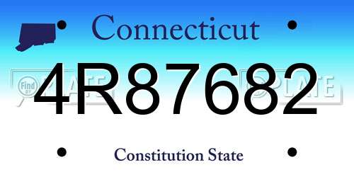 4R87682 Connecticut License Plate