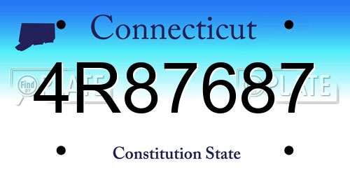 4R87687 Connecticut License Plate