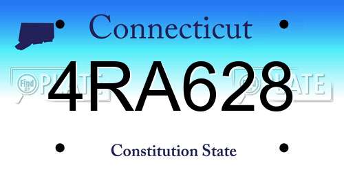 4RA628 Connecticut License Plate