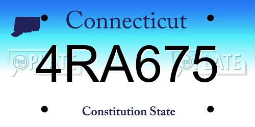 4RA675 Connecticut License Plate
