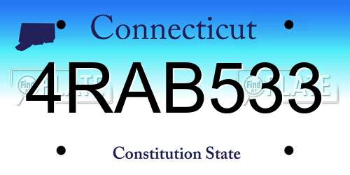 4RAB533 Connecticut License Plate